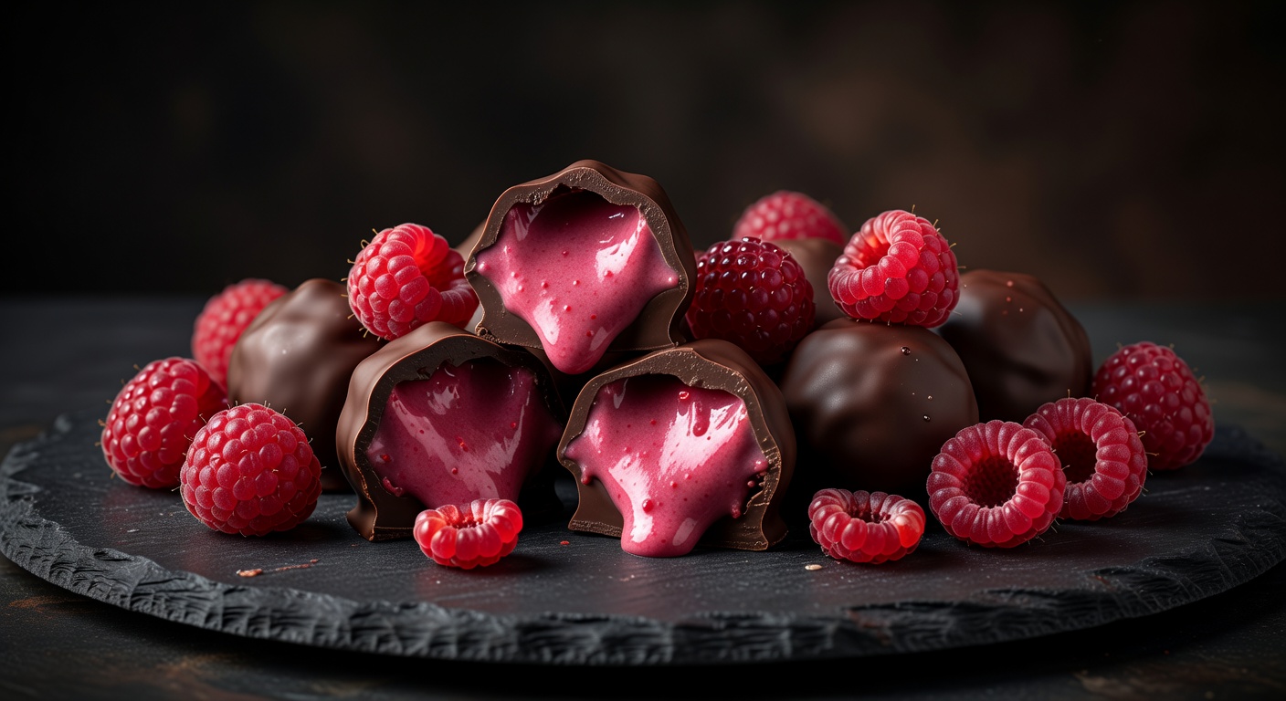Raspberry Ganache Truffles